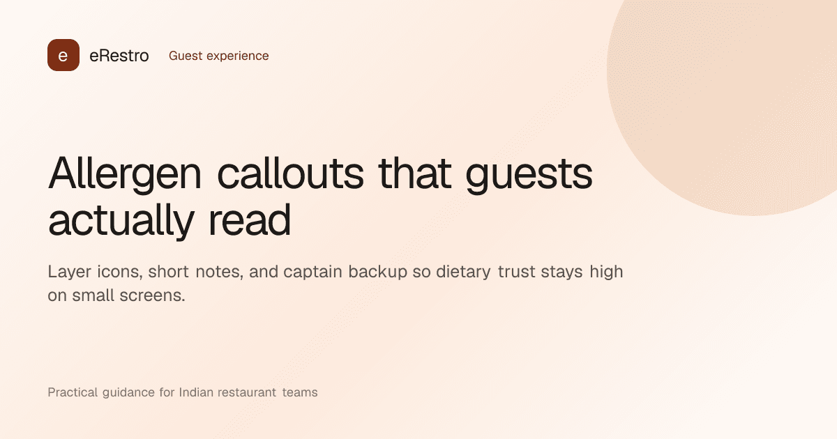 eRestro guide illustration: Allergen callouts that guests actually read
