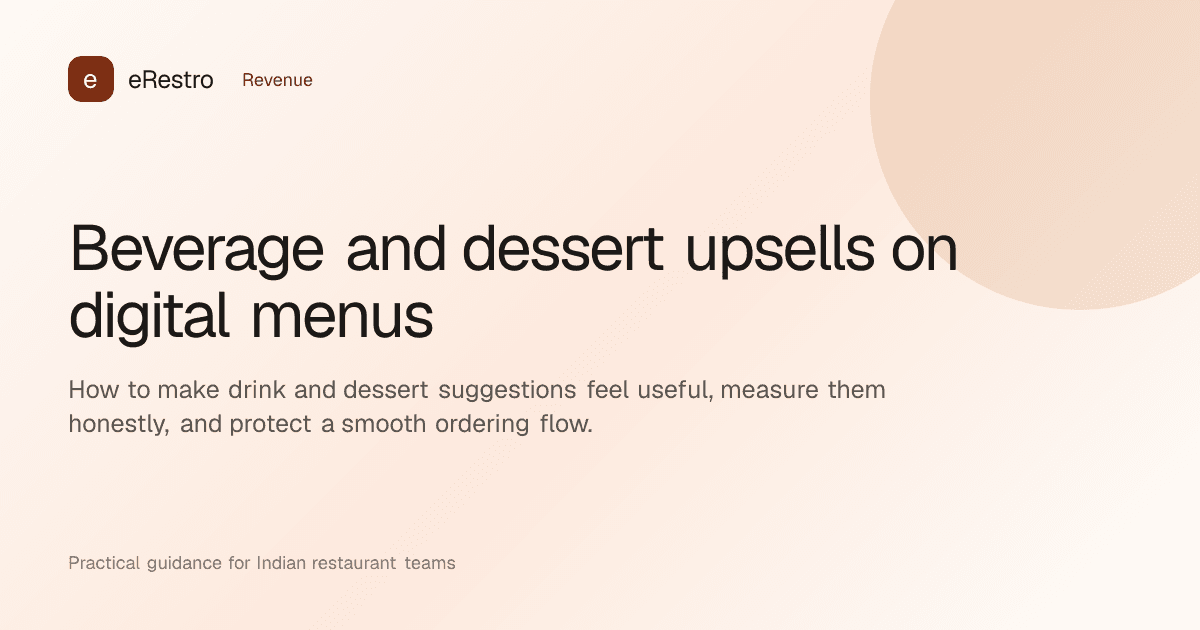 eRestro guide illustration: Beverage and dessert upsells on digital menus