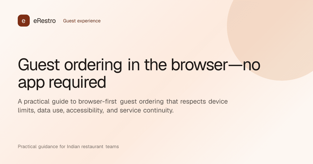 eRestro guide illustration: Guest ordering in the browser—no app required