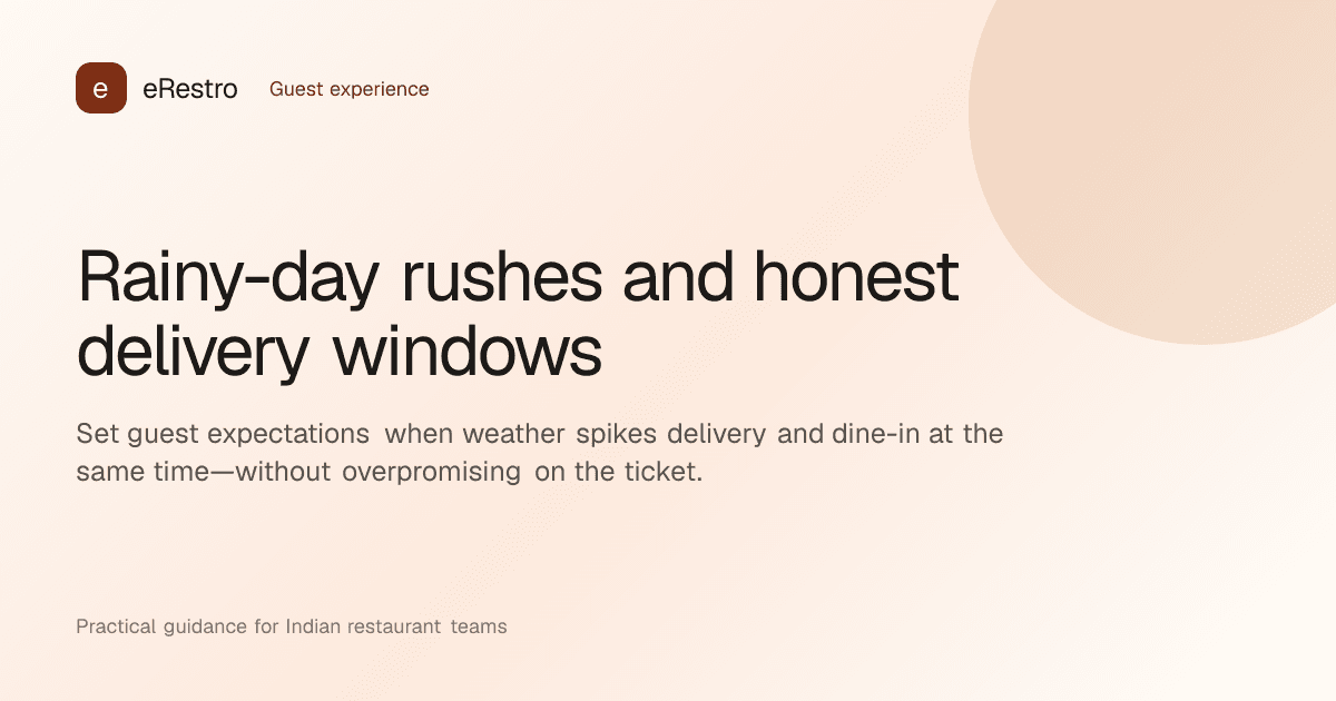 eRestro guide illustration: Rainy-day rushes and honest delivery windows