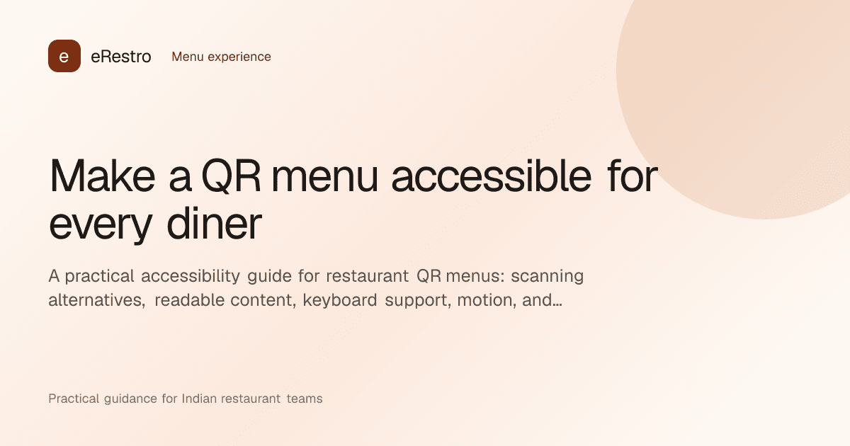 eRestro guide illustration: Make a QR menu accessible for every diner