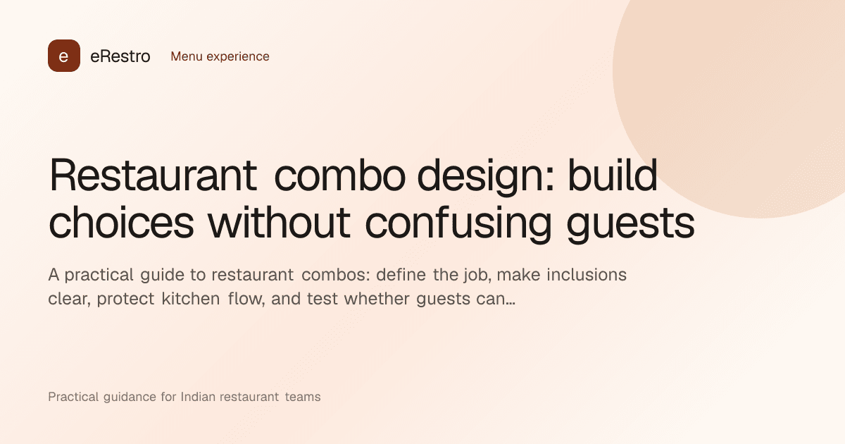 eRestro guide illustration: Restaurant combo design: build choices without confusing guests