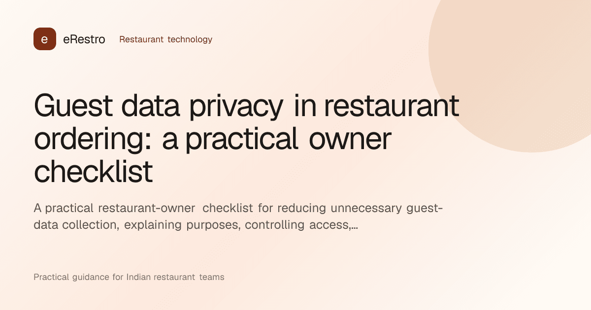 eRestro guide illustration: Guest data privacy in restaurant ordering: a practical owner checklist
