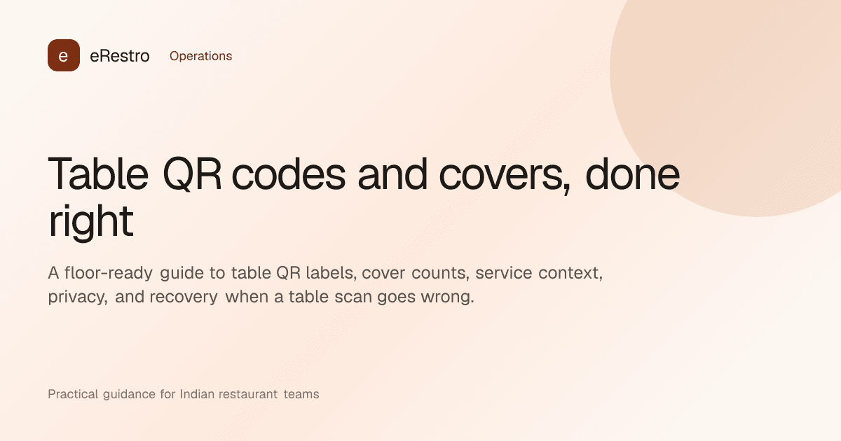 eRestro guide illustration: Table QR codes and covers, done right