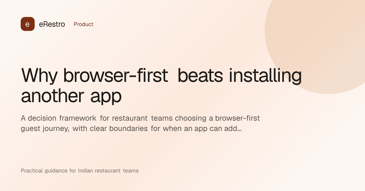 eRestro guide illustration: Why browser-first beats installing another app